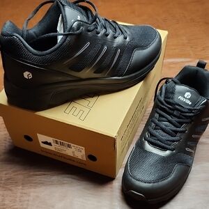 FitVille Men's Black Athletic Running Shoes